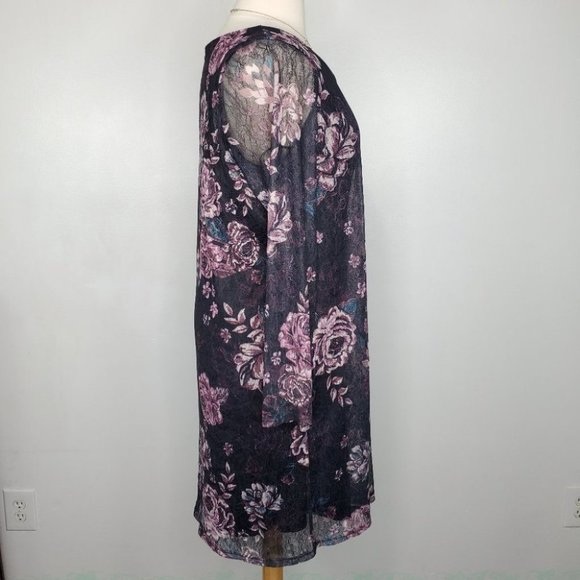 a:glow a glow Soft Floral Lace Overlay Maternity Dress Size XL - Picture 7 of 11
